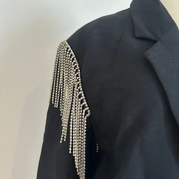 Black Silver Fringe set - size S/M - Picture 2 of 5